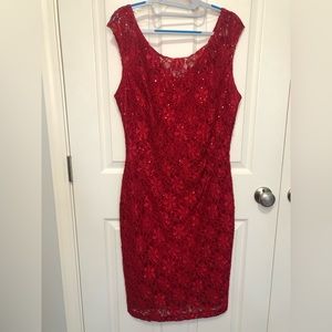 Connected Red Cocktail dress, Size 12, NWT